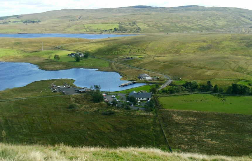 Loch Thom and the Greenock Cut ( Cornalees ) Visitor Centre from Hillside Hill