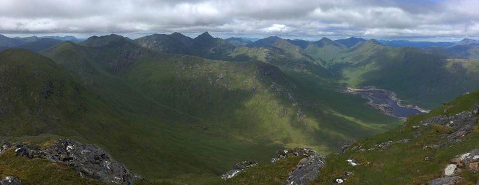 Peaks of Knoydart and Loch Quoich from Sgurr Mor