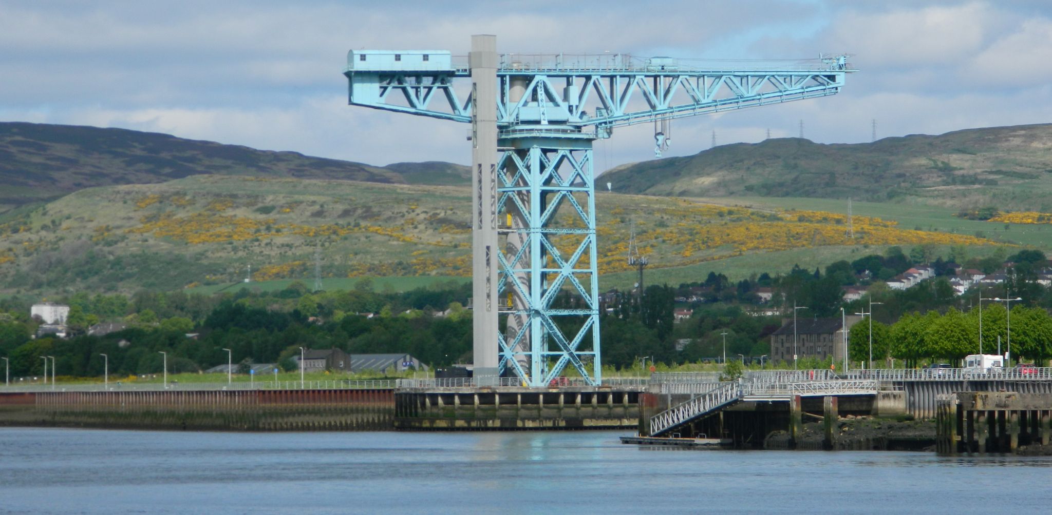 Titan shipyard crane at Clydebank from the River Clyde Walkway