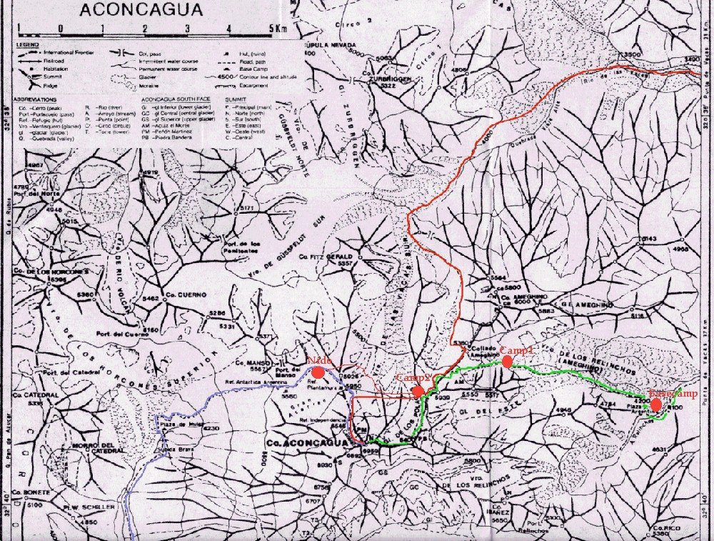 Map of Aconcagua